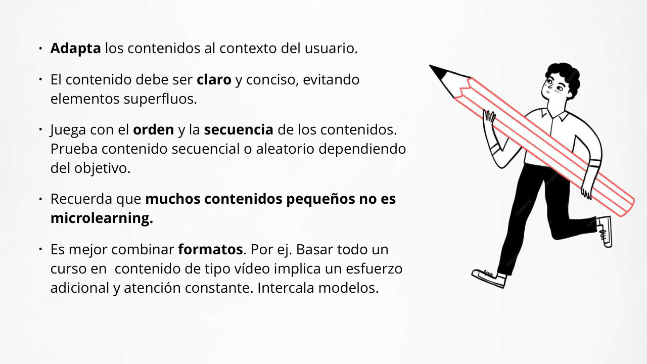 Presentación: conceptos clave del microlearning — 20 / 22