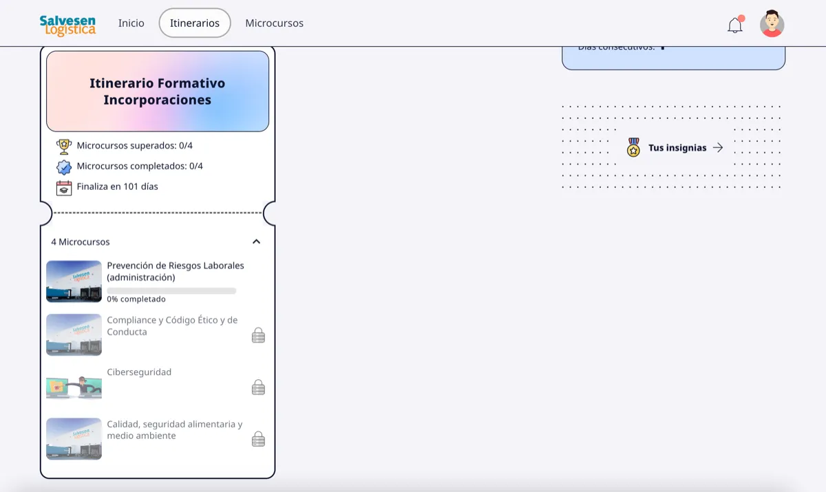 Microlearning - Itinerario de cursos