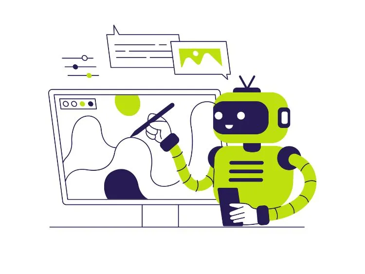 Ilustración sobre inteligencia artificial generativa